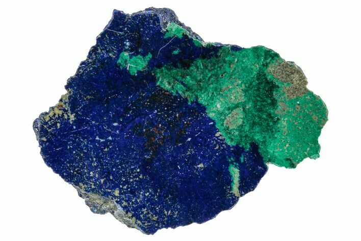 Vivid Blue, Cut/Polished Azurite & Malachite Nodule - Siberia #263226